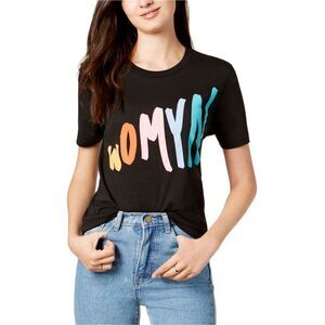 The Style Club Womens Womyn Graphic T-Shirt, Black, NWT